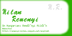 milan remenyi business card